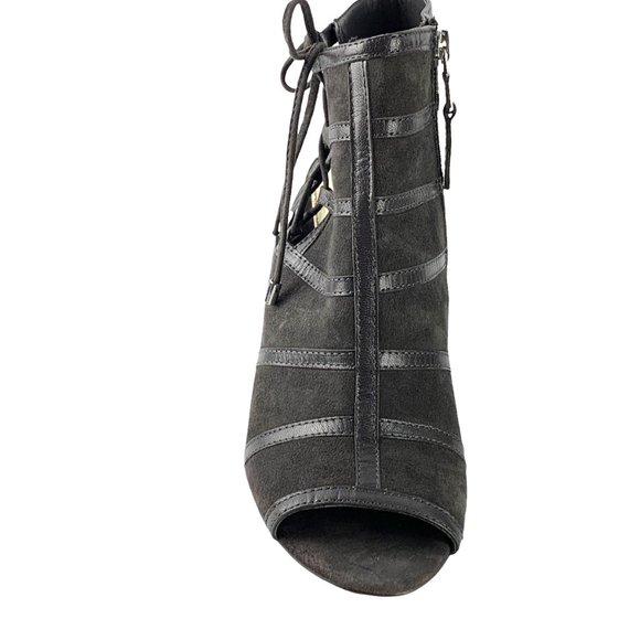 LAUREN RALPH LAUREN Mimi Gray Suede Open Toe Bootie - Picture 7 of 12